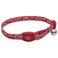 Coastal Safe Cat Adjustable Breakaway Collar with Magnetic Buckle 3/8" X 8"-12" Garnet Swirls I008476